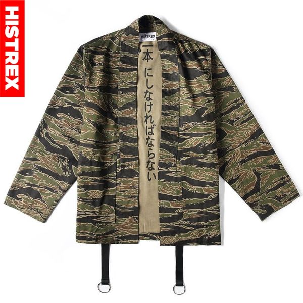 

histrex mens jacket japanese kimono camo jackets japan style hip hop camouflage open stitch kimonos coat khaki streetwear ht9hu#, Black;brown
