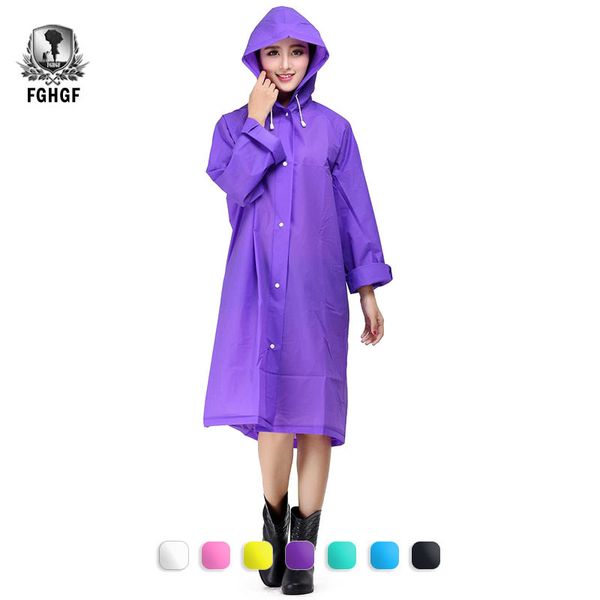 

fghgf fashion women eva transparent raincoat poncho portable light not disposable impermeable rain coat waterproof gear