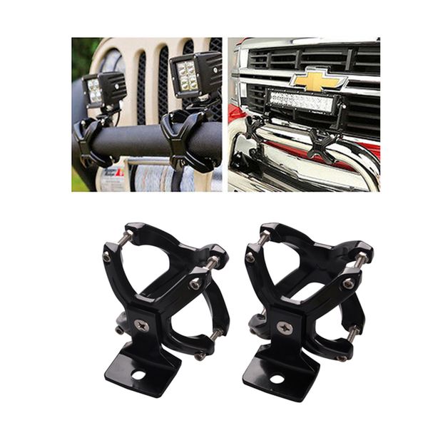 

ecahayaku 2/4pcs universal mount motorcycle headlight bracket clamp 2-3 inch head light holder stander for jeep atv 4x4 suv off-road truck