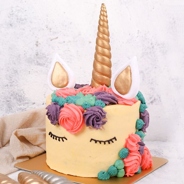 

new arrival unicorn cake ers unicornio horn ears cake decorations cupcake ers baby birthday party decorations baking tools
