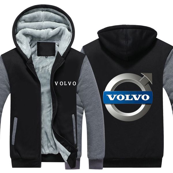 

VOLVO Hoodie сгущает флис зима хлопок пальто молния повседневная Куртка супер теплый т
