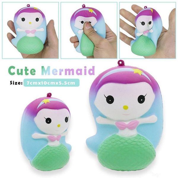 

sales products cute mermaid jumbo squishy slow rising toy kawaii doll squishies decompression toys phone straps charm pendant ing