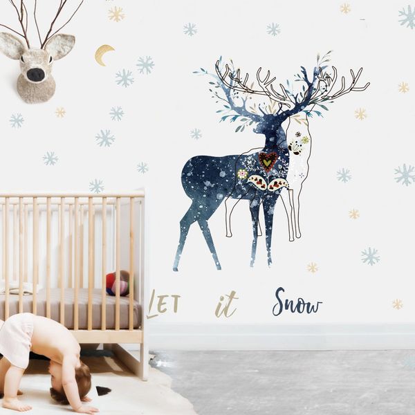 

elk animal wall stickers for living room decoration diy removable wall decal children kids rooms home decor qt770kj-4mb