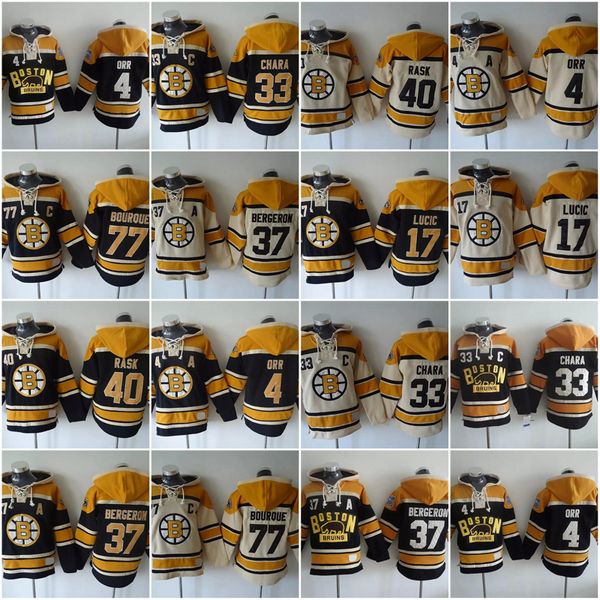 

boston bruins hoodies jerseys 4 bobby orr 33 zdeno chara 37 patrice 77 ray bourque 63 brad marchand 17 milan hockey hooded sweats, Black;red