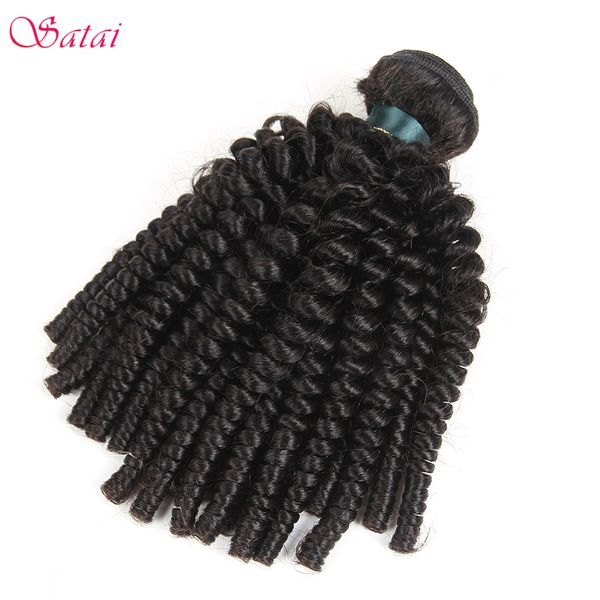 

satai afro kinky curly hair human hair bundles peruvian extension 8-26inch natural color 100% remy 1 pcs ing, Black;brown
