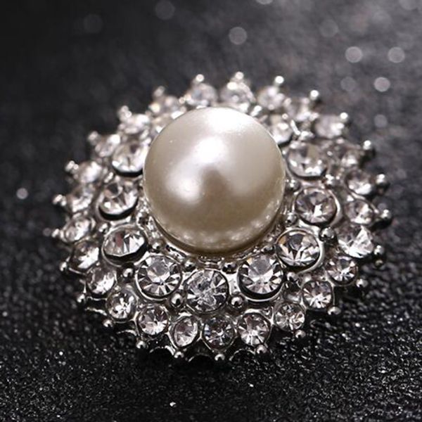 

2018 snap jewelry crystal imitation pearls 18mm snap jewelry buttons fit 18mm snap bracelet, Bronze;silver