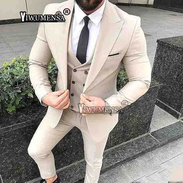 

yiwumensa latest coat pant designs beige suits mens for wedding slim fit grooman suit custom made 3 pieces set anzug herren suit, White;black