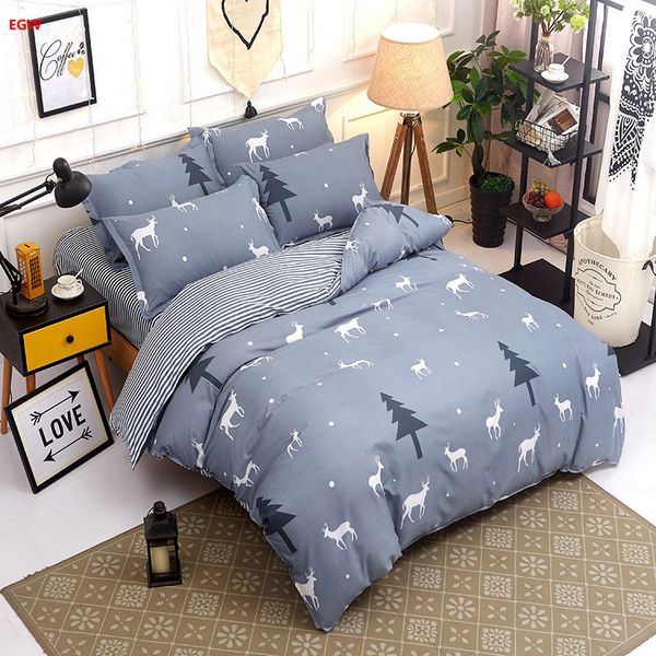 Home Textile Gray Bedding Set Deer And Tree Duvet Cover Whale Bed Home Textile Gray Bedding Set Deer And Tree Duvet Cover Whale Bed Sheet King Queen Full