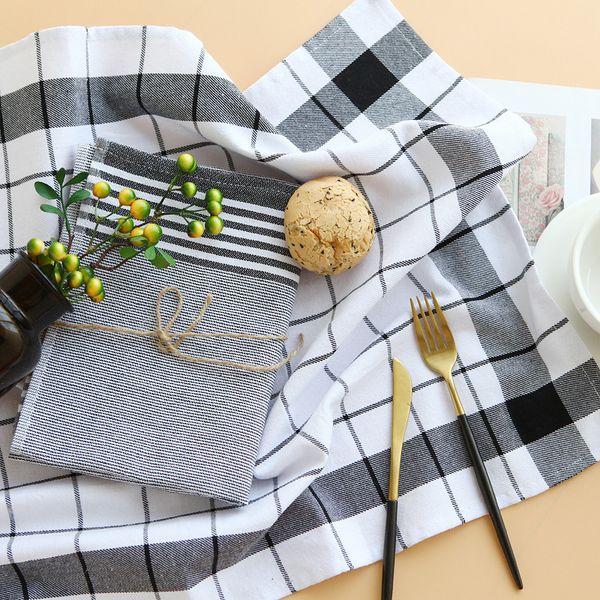 

new nordic style cotton yarn-dyed striped napkin kitchen towel, tea towel