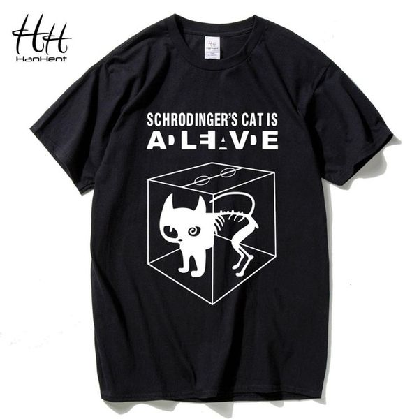 

cotton men's fashion tshirts schrodinger's cat the big bang theory cotton short sleeve o-neck tees summer t-shirt, White;black