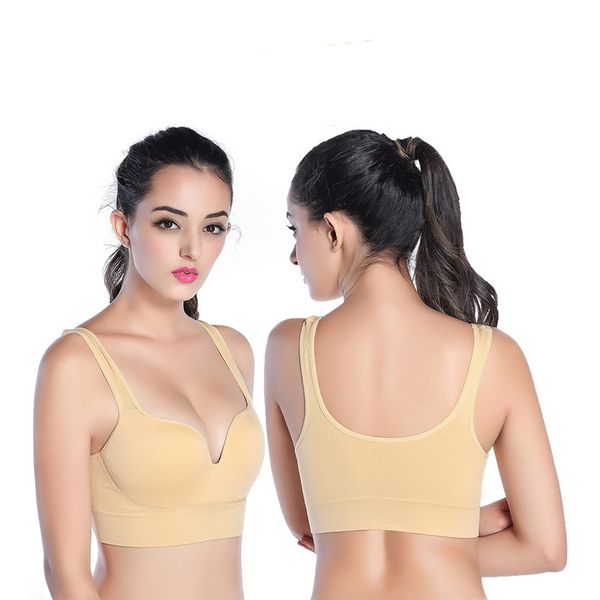 

bra seamless wireless underwear women girl's sports bras full coverage bra fitness running vest tank new, White;black