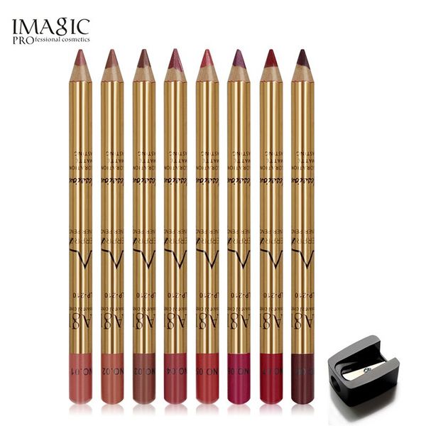 

imagic 8 colors lip liner pencil makeup set kit natural waterproof long lasting lipliner pencil make up cosmetics tool 8pcs in one set