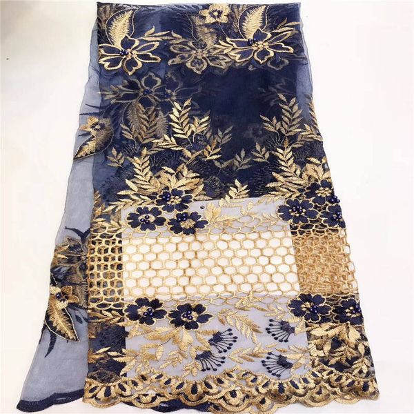 

the selling african lace fabric and 3d flower beads 2018 new wine red lace fabric france 3d lace fabric party dress blue, Black;white