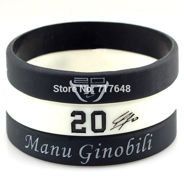 

1pc manu ginobili wristband silicone bracelets ing, White
