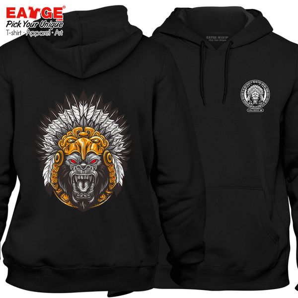 

gorilla chief fleece hoddies creative monkey brand pop punk active super cool design unisex double print black pullover