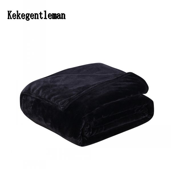 

black color flannel blanket birthday present blanket super soft winter warm on sofa/bed/ travel bedspreads sheets 200x230cm