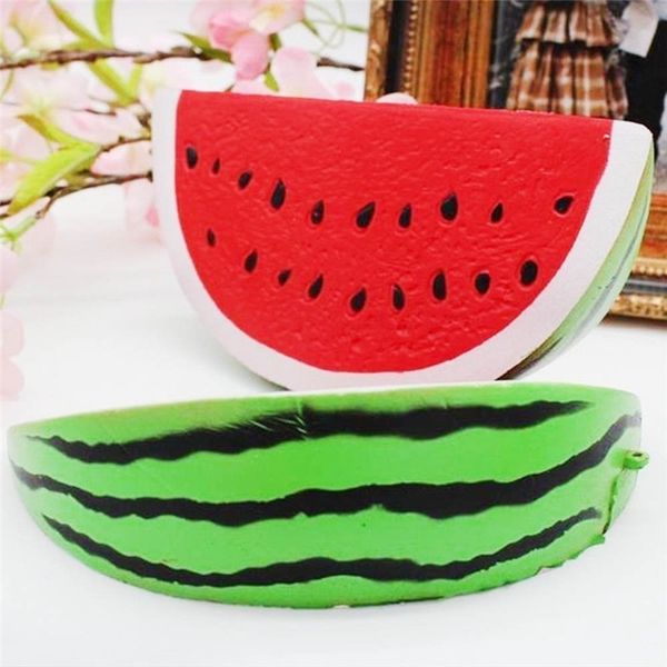 

watermelon squishy kawaii 14.5cm jumbo decoration super slow rising toy squeeze soft stretch scented bread cake fruit fun kids toys gift t95