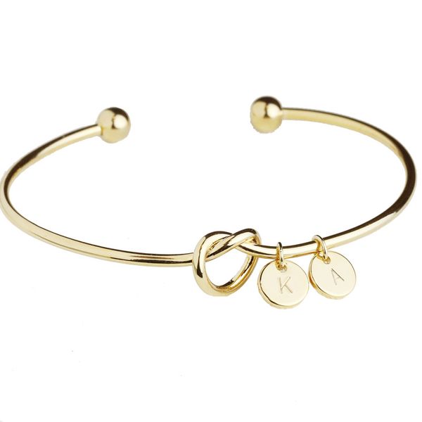 

charm knot bracelets for women simple wind diy bracelet personalized knotted bangle love bracelets tie bangles with abcd-xyz little charms, Golden;silver
