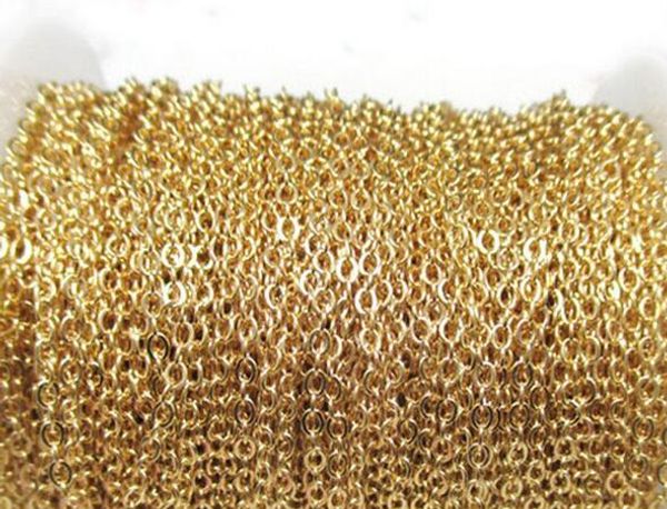 

50 meter/ roll factory jewelry finding gold joint oval rolo link chain stainless steel diy jewlery marking chain 2mm/ 2.3mm wide, Silver