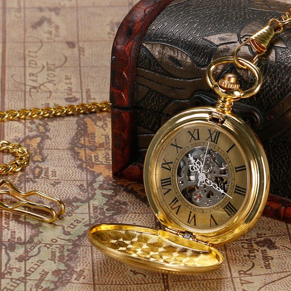 

antique golden pendant vintage mechanical pocket watch shield steampunk fob chain men women watches xmas roman numerals gift, Slivery;golden