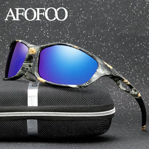 

afofoo men polarized sunglasses brand design camo frame men driving sun glasses male square night vision glasses eyewear uv400, White;black