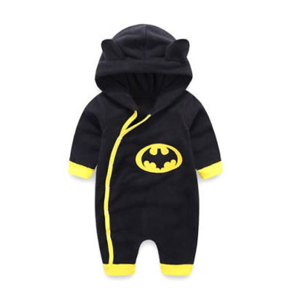 

0-24m newborn baby boys winter hooded romper jumpsuit warm cotton clothes outfits, Blue