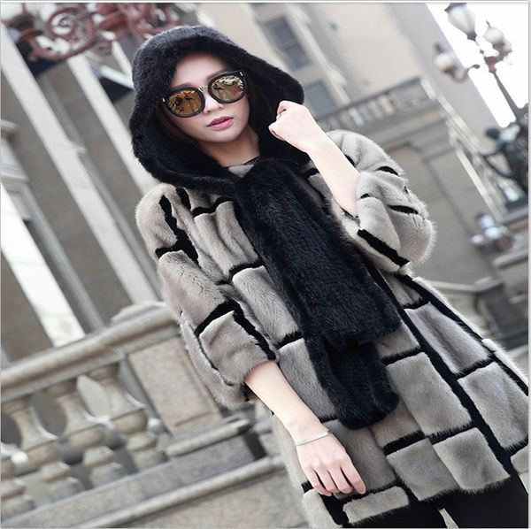 

special offer new lady mink braided hat mink braided ear scarf hat pure, Blue;gray