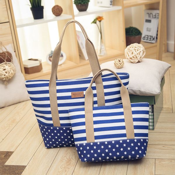 

women large striped bags tote casual handbags fashion travel bags for women canvas summer beach ladies shoulder sd-064