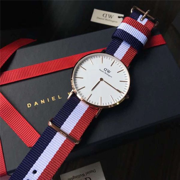 

2018 New Arrial Brand Watch AAA Red Blue Nylon Strap Quartz Watch Business Casual Men Daniel watches