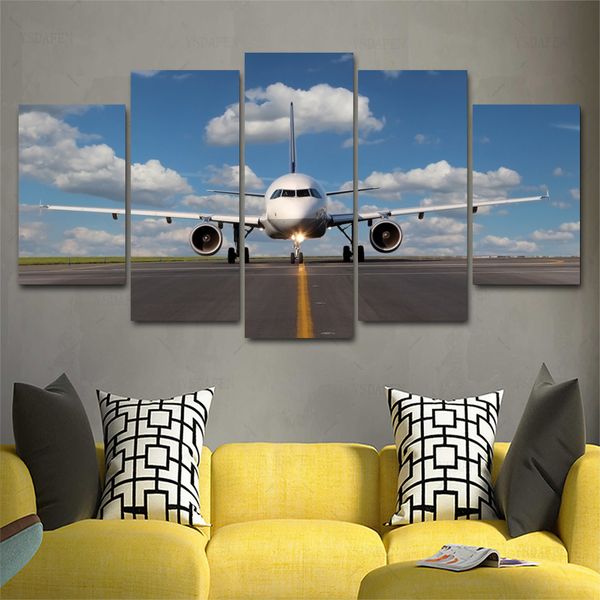 2019 Aircraft Painting 5 Panels Canvas Paintings Wall Decor Wall Art For Living Room Home Office Decor Framed Art From Jonemark2013 36 06