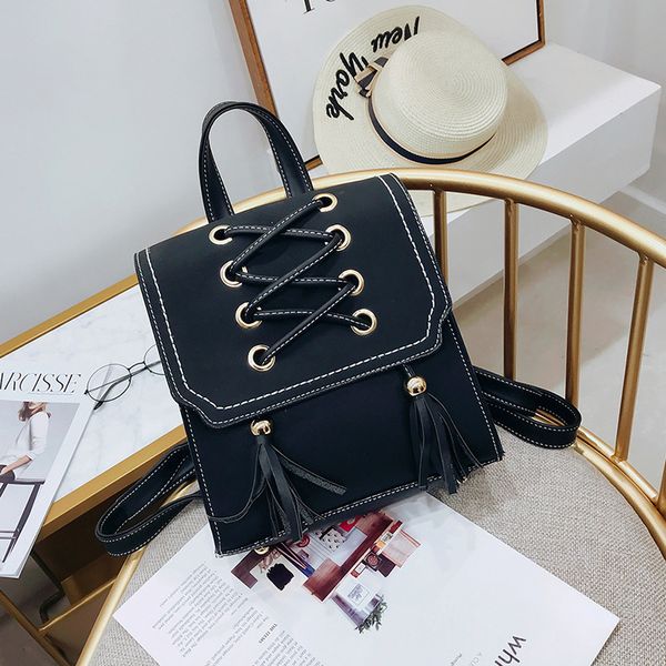 

new 2018 car suture female bag wind restoring ancient ways is pure color car suture pu female hairdo backpack