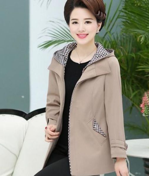 

2018 new style medium and old women's coat mother jacket long sleeves, Black;brown