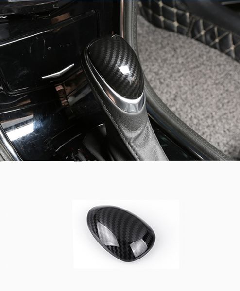 

black carbon fiber gear lever shift knob cover trim for cadillac ats-l 2014-2018