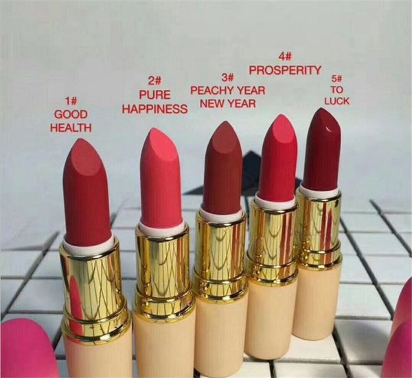 2018 Newest M Brand Matte Lipstick Rouge A Levres Goodhealthprosperitypeachy New Yearpure Happinessto Luck Lip Gloss Permanent Makeup From Wsyxh
