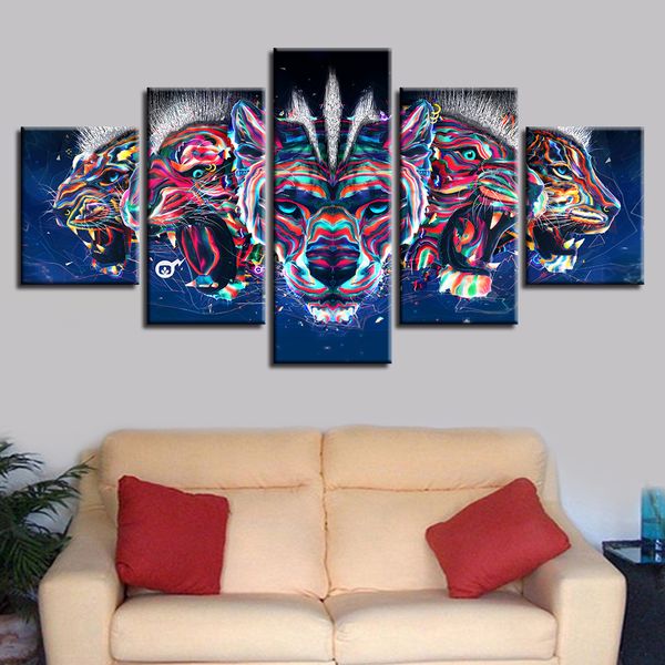 2020 Abstract Animal Modern Prints Decoration Bedroom Hd Color Lion Head Canvas Painting Modular Framework Pictures Wall Art From Solutionwinni Smarter Ping Better Living Aliexpress Com
