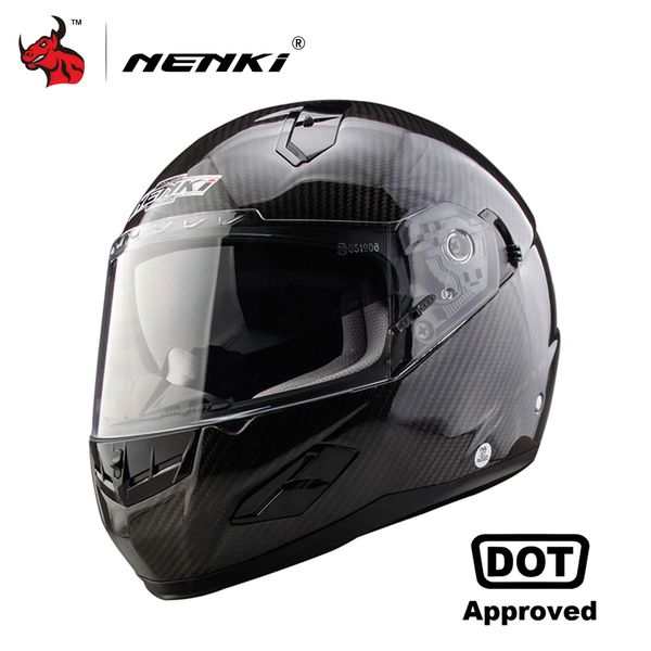 

nenki углеродного волокна мотоцикла шлем мужчины мотоцикл анфас шлем street bike racing moto cascos двойной козырек dot