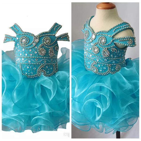 

2019 off shoulder beaded girls cupcake dresses toddler mini short birthday party gowns infant tutu national pageant cupcake gowns, White;red
