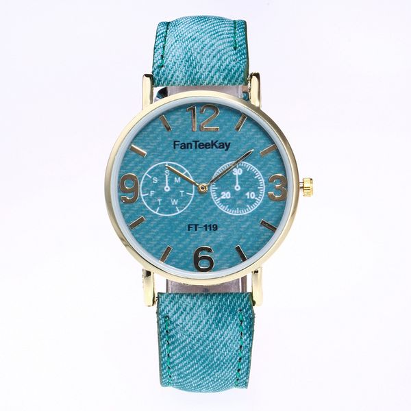 

new quartz clock canvas denim belt watch men and women fashion business jewelry, Slivery;brown