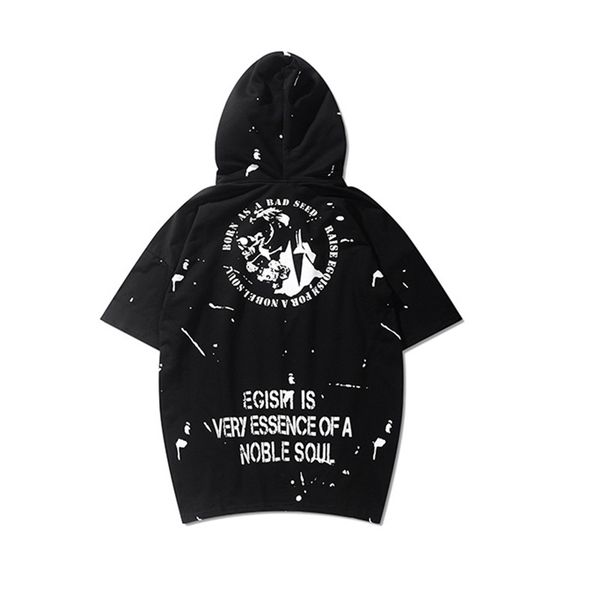 

Splash Ink Print Men Short Sleeve Hip Hop Style T shirt fashion summer High Street Mens Hoodies T-shirts Black And White