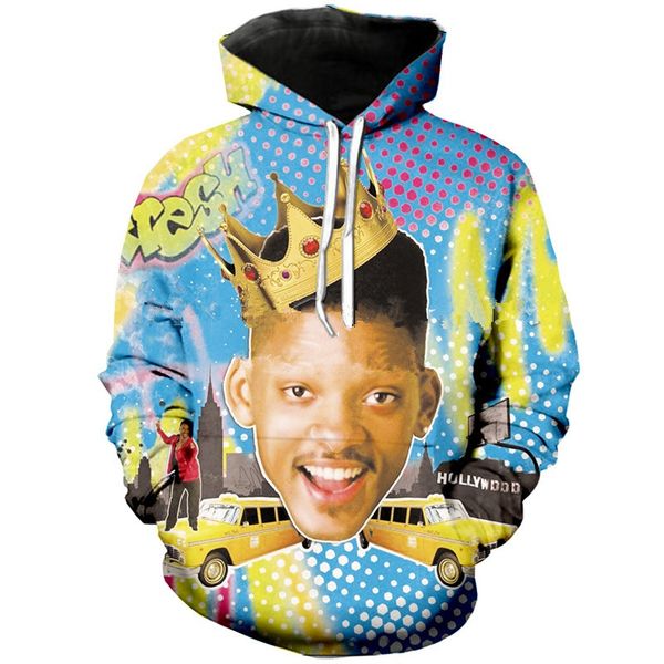 

fashion men/women fresh prince 3d funny printed crewneck sweatshirt fashion casual hoodies h407, Black