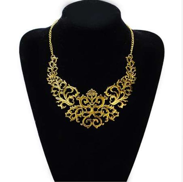 

tocona trendy hollow out heart flower shaped chokers necklace for women gold silver black charms collar necklaces jewelry 5514, Blue;red