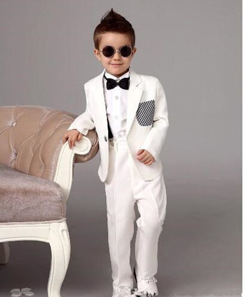 

one button notch lapel kid complete designer handsome boy wedding suit boys' attire custom-made (jacket+pants+tie+vest) a a, Black