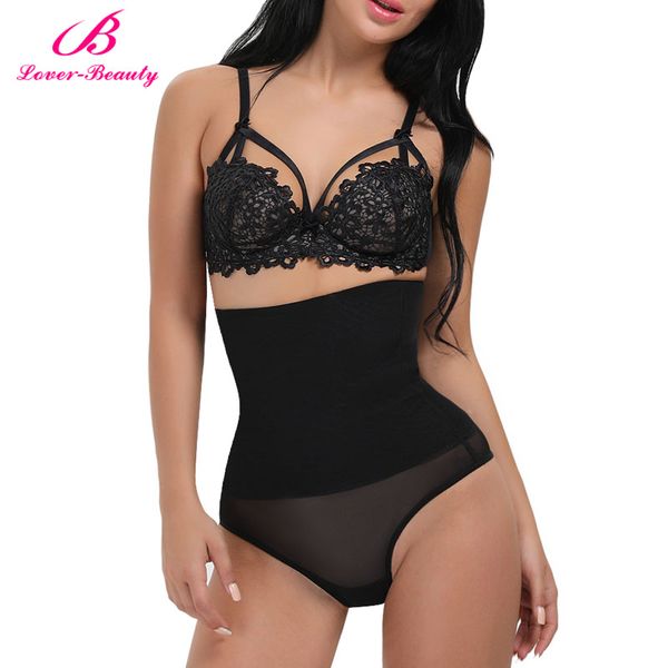 

lover beauty plus size women's butt lifter shaper seamless tummy control hi-waist thigh slimmer butt lifter control panties-c, Black;white