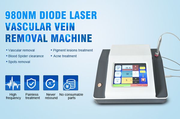 

medical laser vascular removal 980 nm diode laser for spider vein removal / laser vascular removal machine 5 spot size ce/dhl