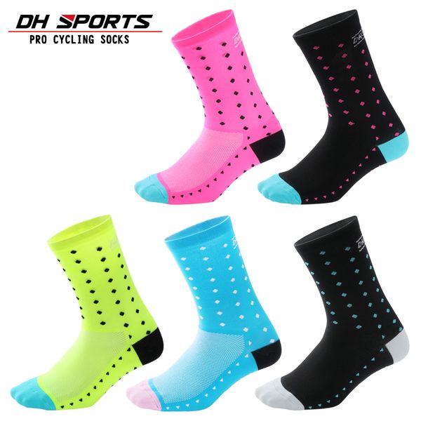 

dh sports cycling socks men women professional bike bicycle cycle socks sport running football basketball hiking sock, Black