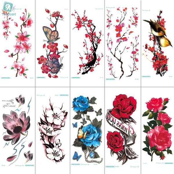 Acheter Rocooart Qc651 677 20x10cm Tatouages Colorés Manches De Tatouage Body Art Fleurs Série Tatouage Temporaire Autocollant Taty De 341 Du