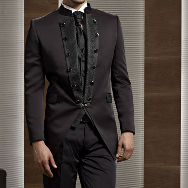 

2017 groom tuxedo chocolate double-breasted wedding dinner groom men suits man bridegroom men suit (jacket+pants+tie+vest, White;black
