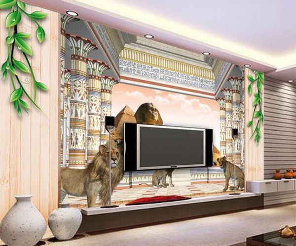 

european 3d stereo roman column palace tv background wall window mural wallpaper