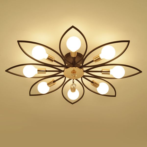 

living room light modern crystal lamp simple led ceiling lamps round hall bedroom black ceiling lights restaurant flush mount