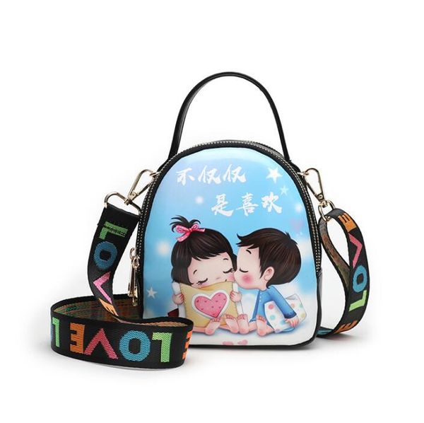 

new ins with the same paragraph handbags fashion ribbons cartoon silk screen wind up single shoulder diagonal package mobile phone bag